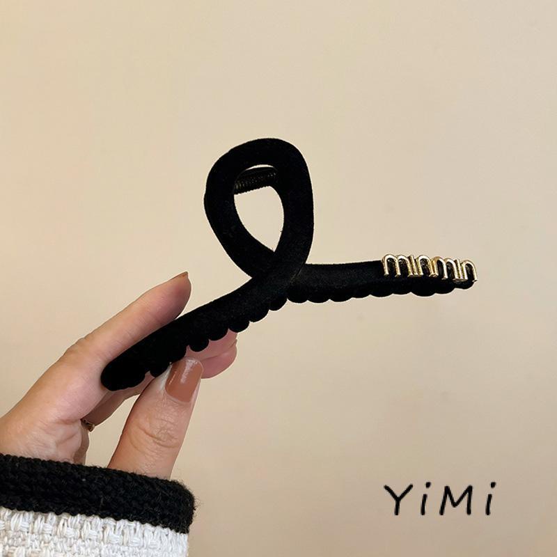 Kẹp Tóc Chữ Lớn Màu Đen Chất Liệu Nhung Thời Trang 2022 Cho Nữ