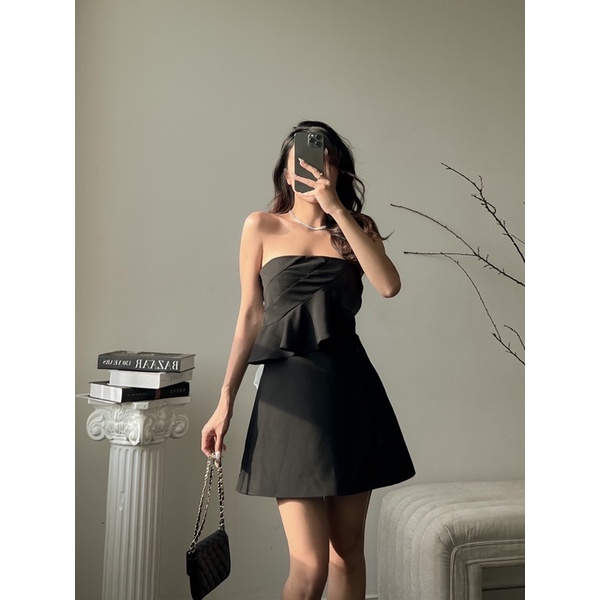 Mell09 dress - Váy ngắn dáng A cúp ngực cột nơ sang chảnh Onmellem