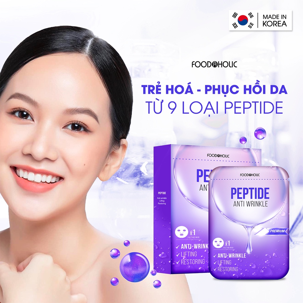 Mặt Nạ Peptide Trẻ Hóa, Lấp Đầy Vết Nhăn Foodaholic Peptide Anti Wrinkle Mask 23ml