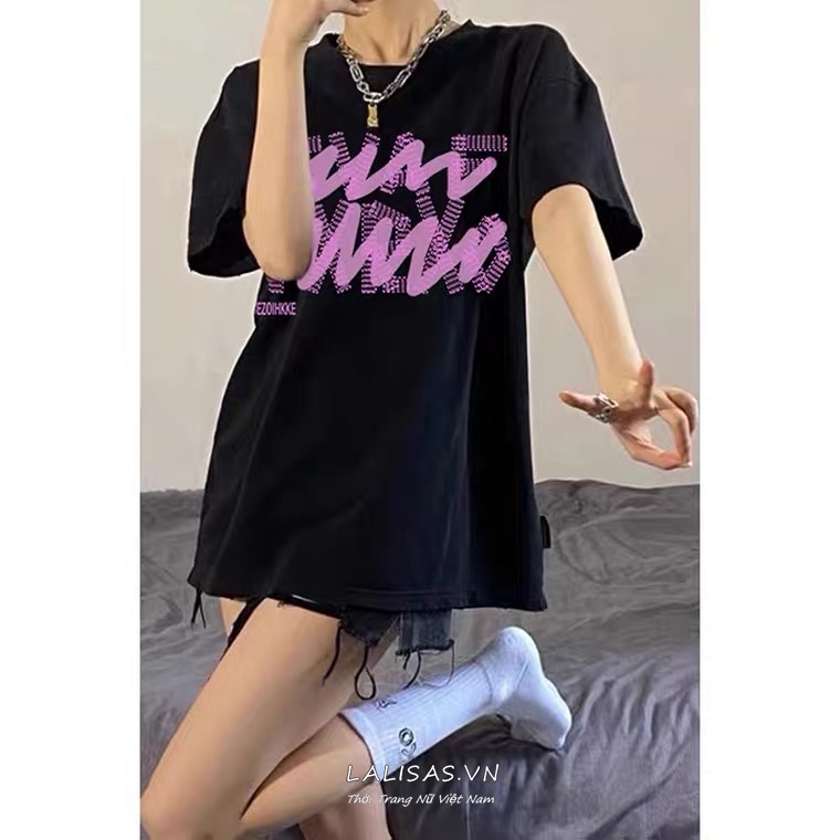 Áo Thun Ngắn Tay Dáng Rộng In Hình Hoa Hồng Đỏ Phong Cách Hàn Quốc