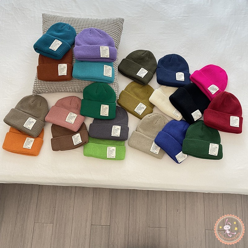 Mũ Beanie Đan Len Co Giãn Đáng Yêu Cho Bé