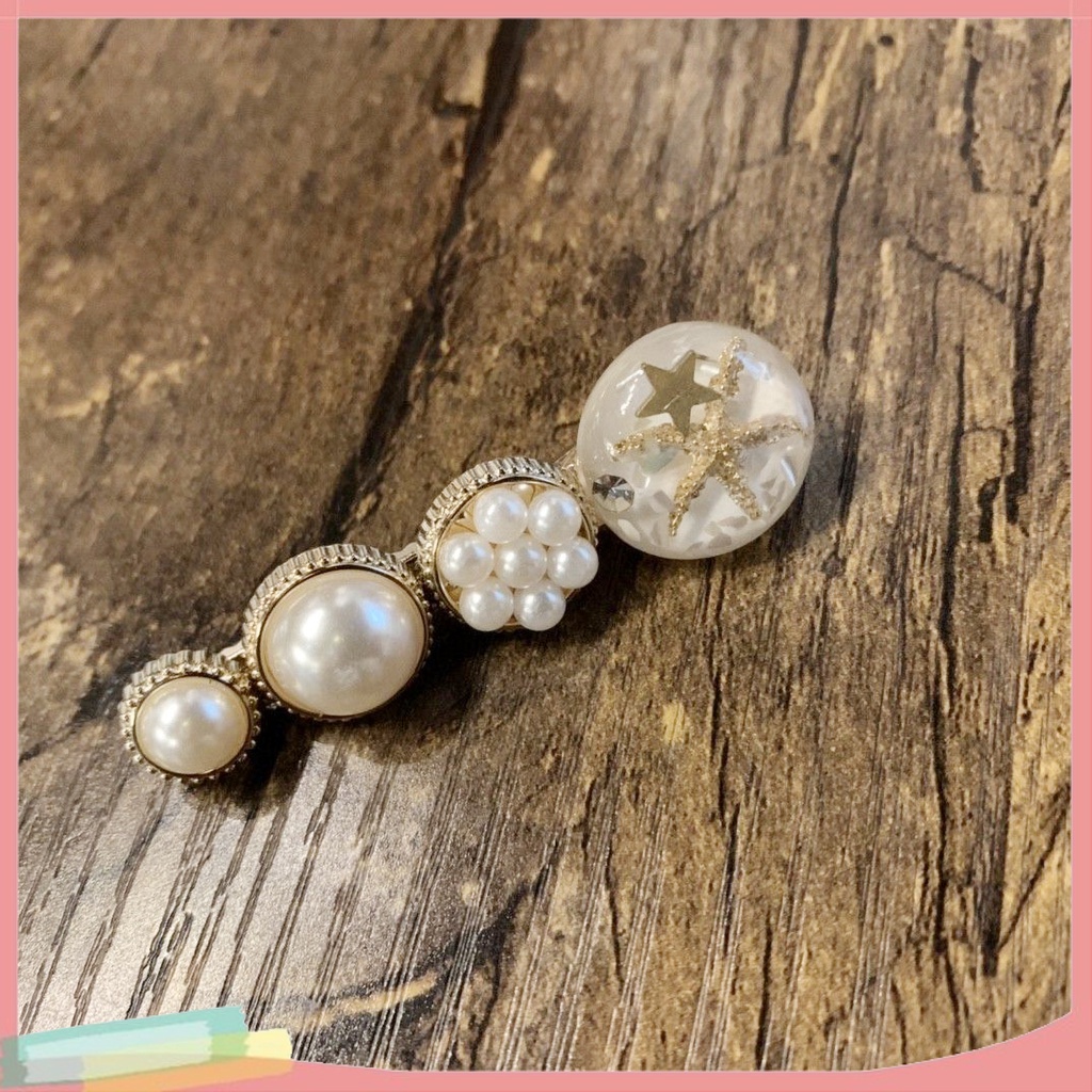 Set 6 Kẹp Tóc Hình Kéo Đính Ngọc Trai Giả Thời Trang Cho Nữ