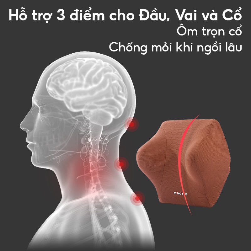 Bộ gối tựa đầu tựa lưng ô tô cao su non AutoX thiết kế công thái học phù hợp tất cả các loại xe hơi | BigBuy360 - bigbuy360.vn