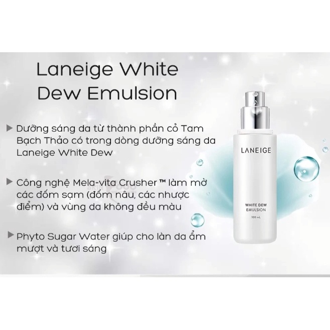 Sữa Dưỡng Trắng Da Cao Cấp Laneige White Dew Emulsion 25ml