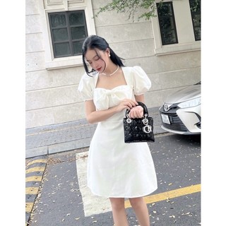 Đầm xốp nơ ngực 2 màu