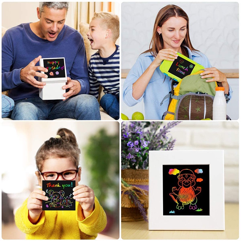 Set 100 Tấm Thẻ Giấy Kèm 2 Stylus 2 Vẽ Thủ Công Cho Bé