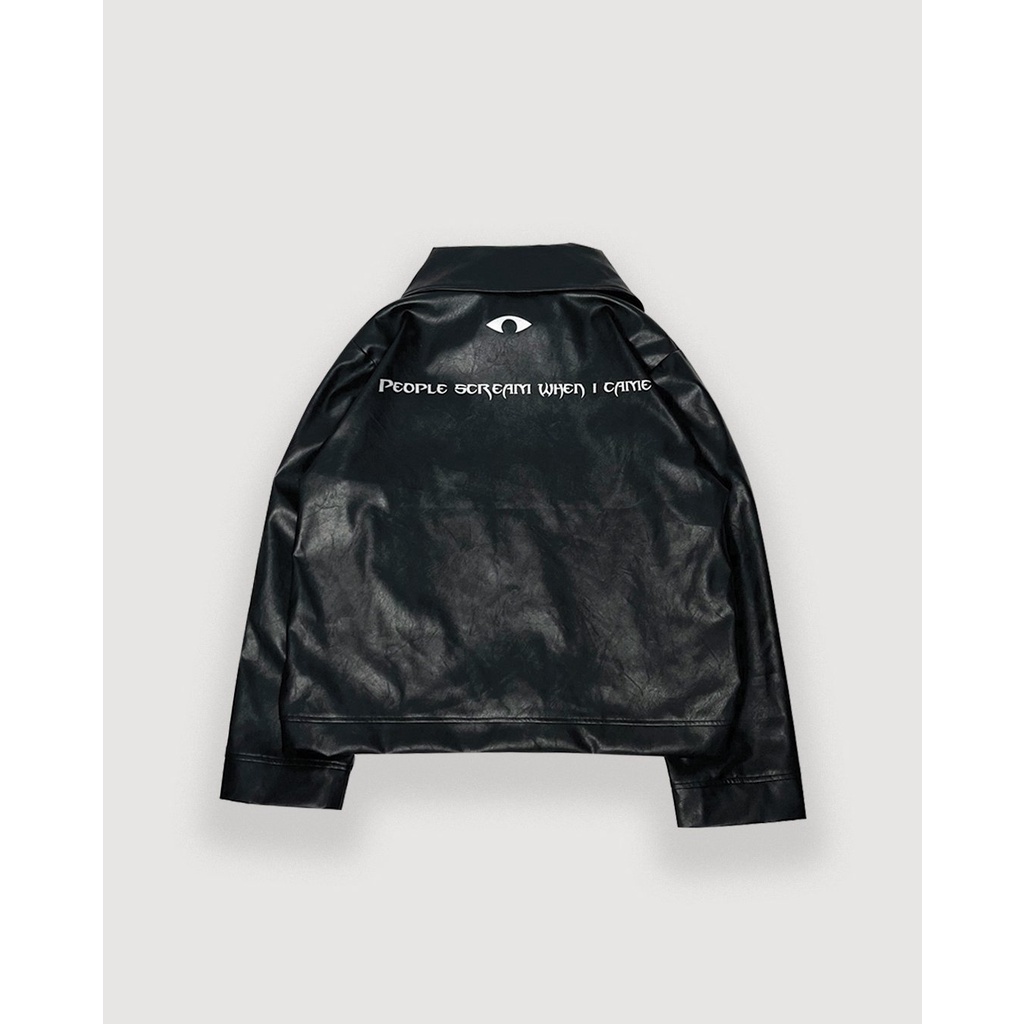 Áo khoác da T3E - màu đen