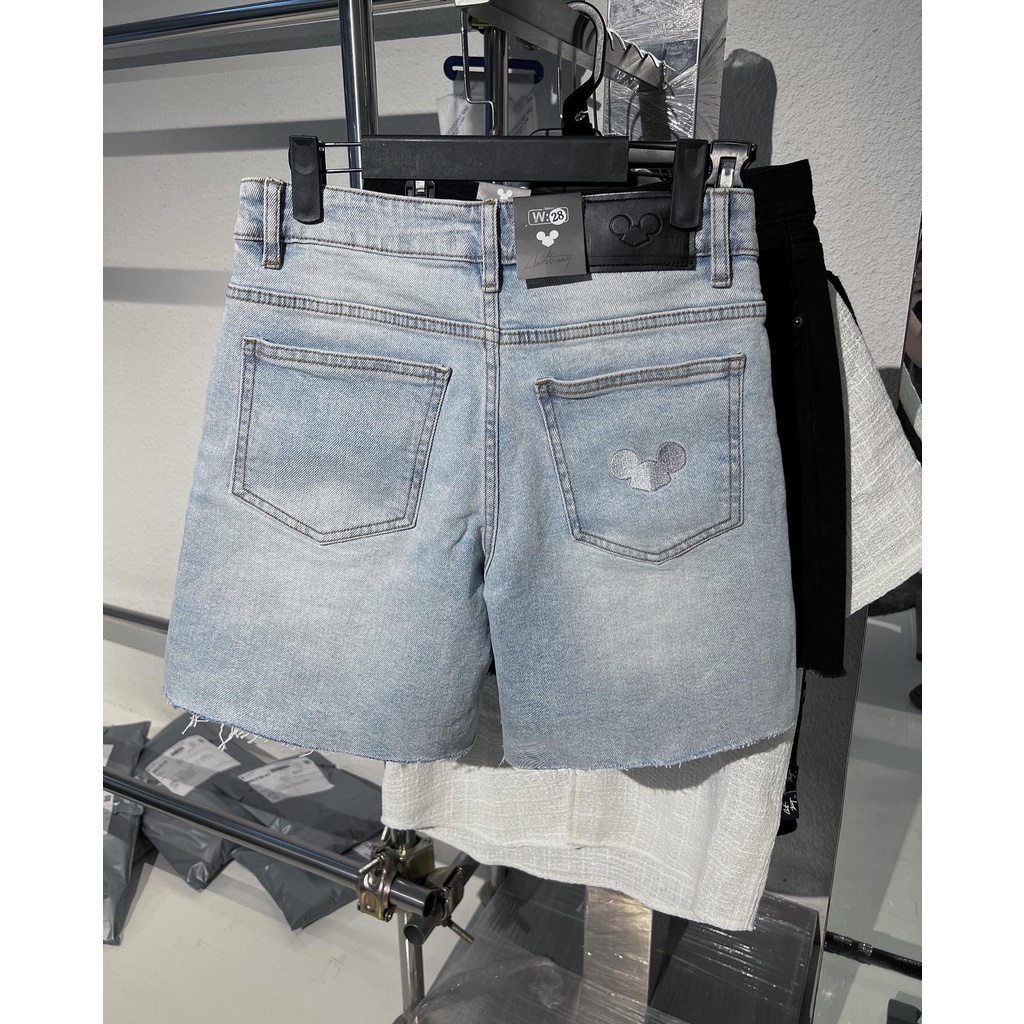 Quần SHORT JEAN lightblue rách gấu CHUOTTRANG