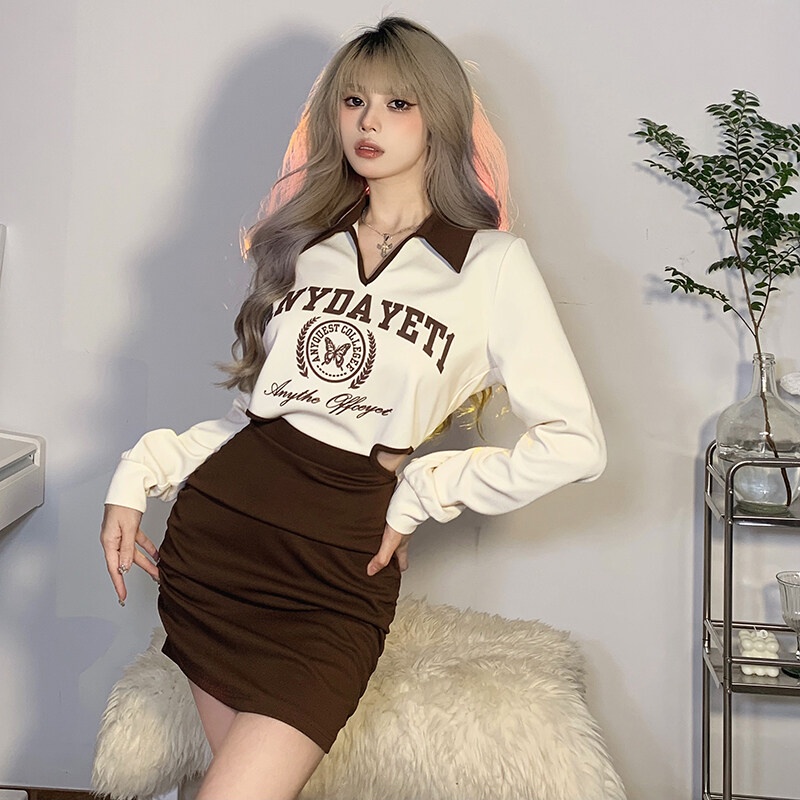 Đầm Weird Puss cổ chữ V dài tay ôm dáng thời trang dành cho nữ