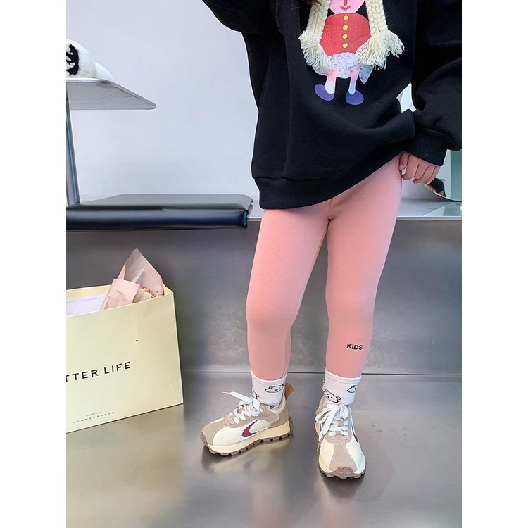 Quần legging trơn cho bé Kids lót lông QG533 sz 90-150, quần bé giá mùa đông, co giãn, ấm áp