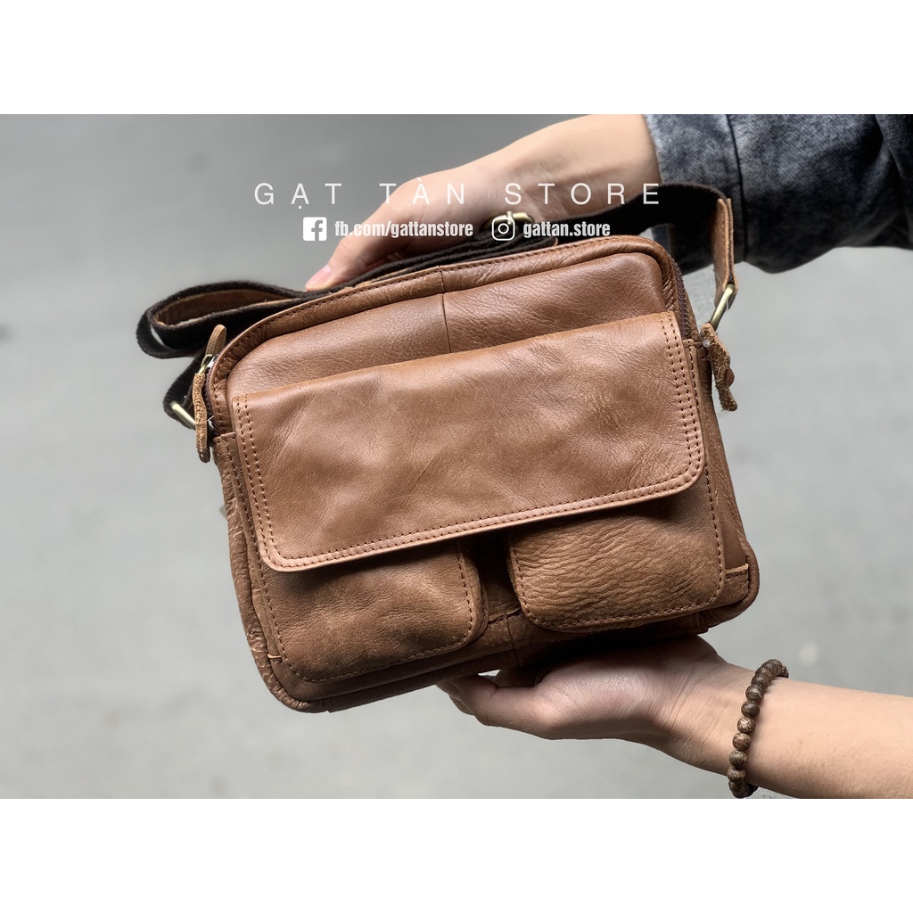 Túi đeo chéo đựng IPAD / Cao Cấp Hàng Đẹp Gạt Tàn Store / Cam Kết Da Bò Thật 100% - IP254