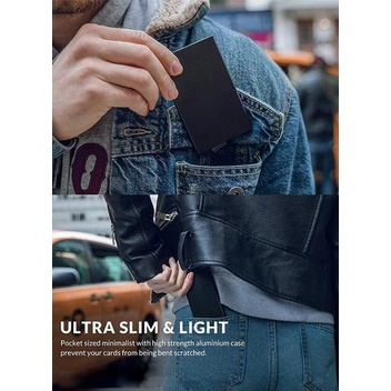 A-LIFE Ví Đựng Thẻ ID / Danh Thiếp Bằng Kim Loại Nhôm Mỏng Chống Trộm
