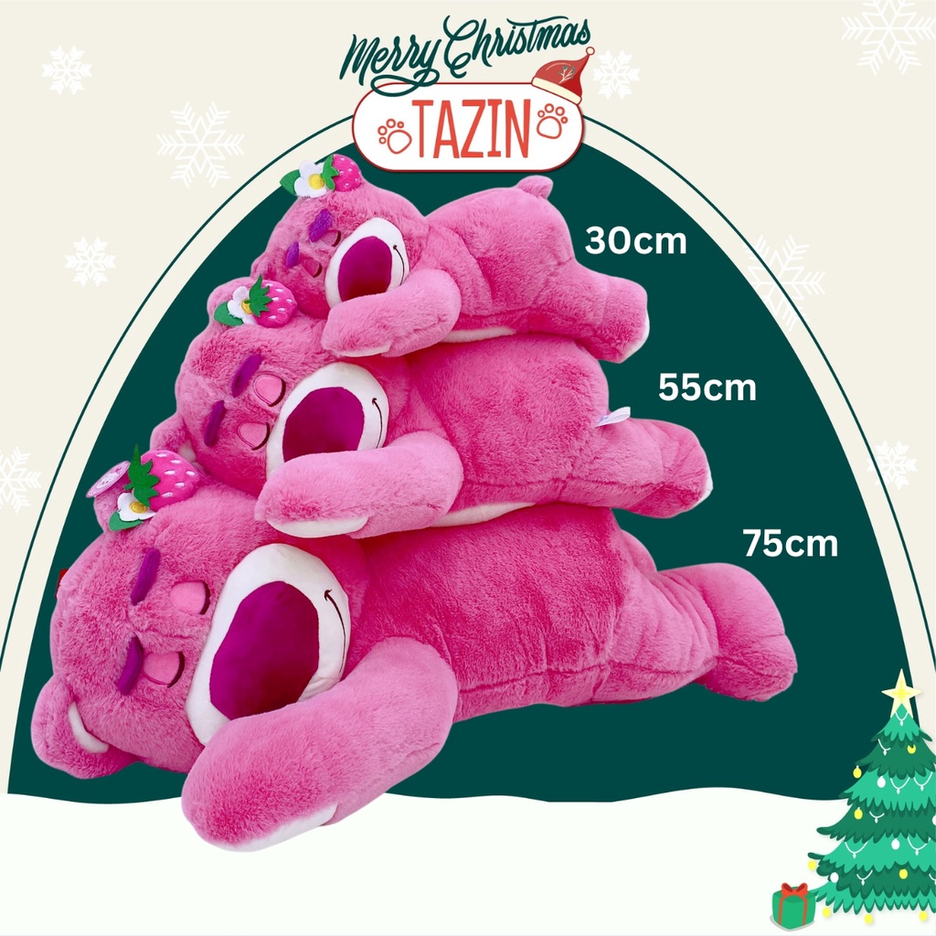 Gấu Bông Tai Dâu Lotso, Gấu Lotso Nằm Ngủ Mùi Thơm Nhẹ Dễ Thương Tazin Cao Cấp