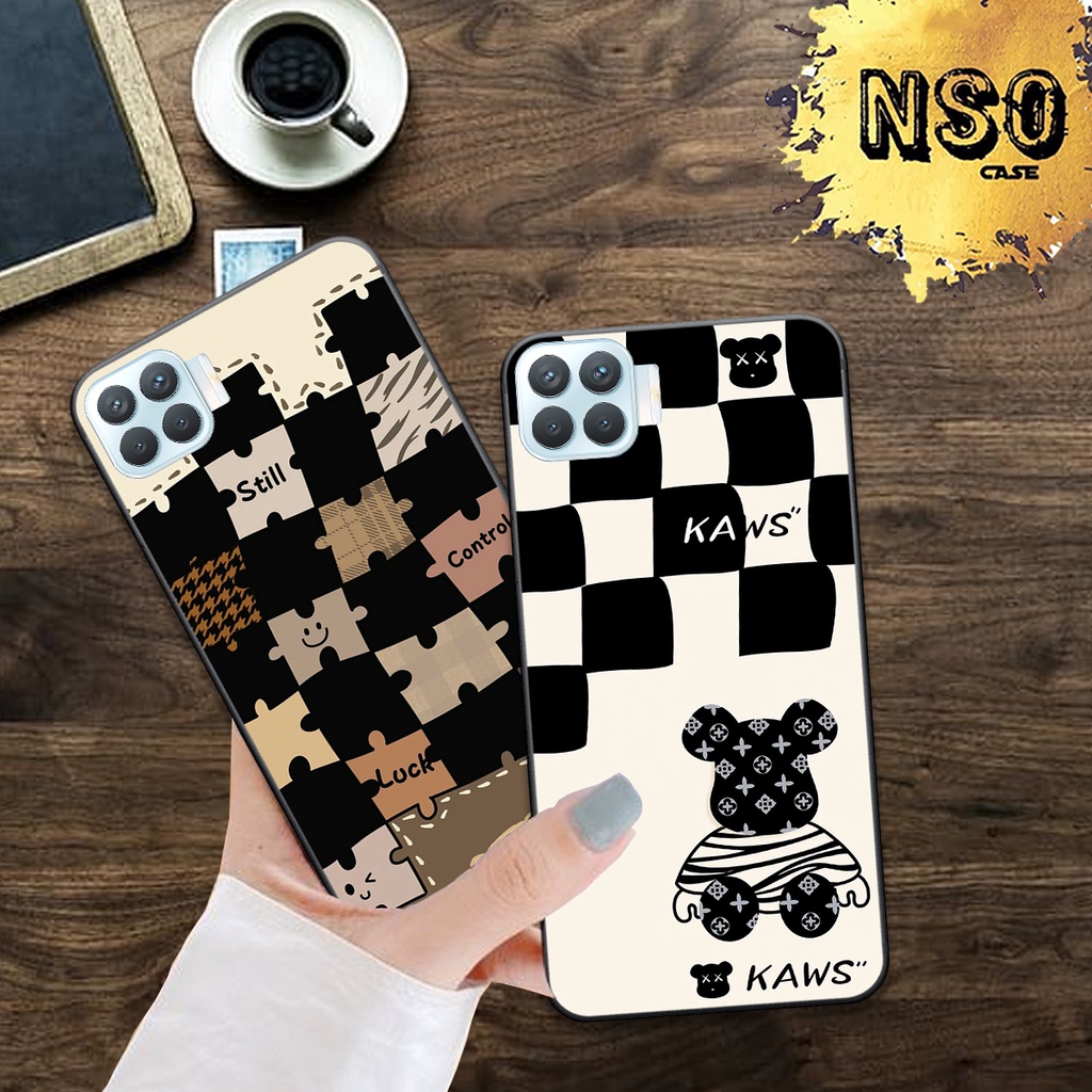 Ốp Oppo A73 - A93 In Hình Họa Tiết Ca Rô Kẻ trái tim đẹp dễ thương Hot Trend 2023