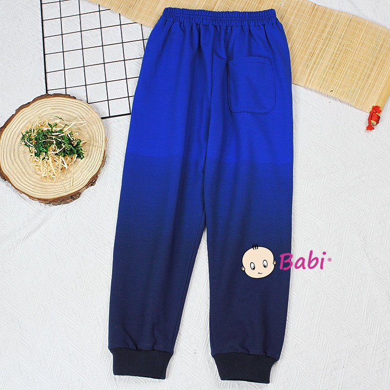 Quần jogger bé trai thể thao loang màu sành điệu, quần jogger Babi chất da cá cho bé trai size đại cồ 30-72kg
