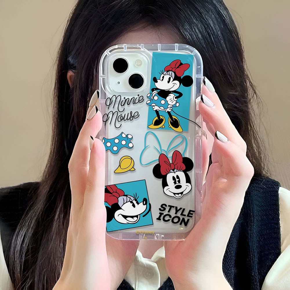 Ốp Điện Thoại Trong Suốt In Hình Mickey Minnie Cho iphone 14promax 11 13 12 7Plus X XS Max