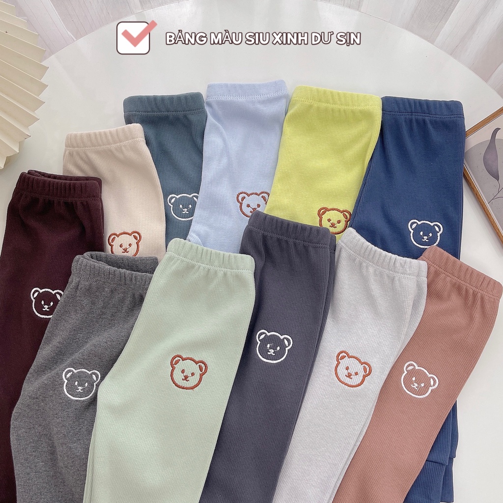 BÁN SỈ SET 5 QUẦN NỈ TĂM BÉ TRAI THÊU GẤU