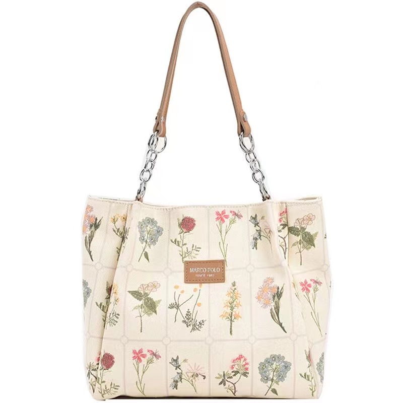 Mischa Túi tote Đeo Vai Bằng Vải canvas Sức Chứa Lớn In Họa Tiết Thời Trang Dễ Phối Đồ Cho Học Sinh