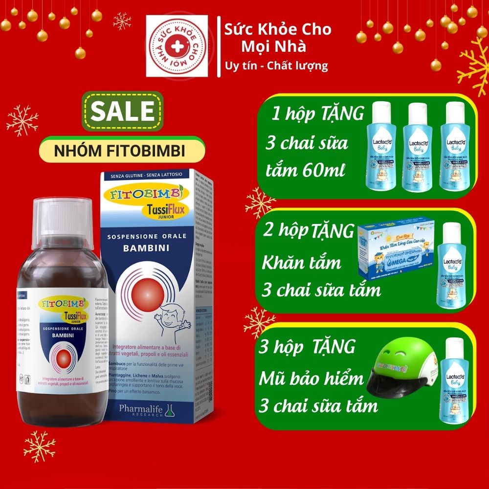 Fitobimbi TussiFlux Junior Giảm Ho Có Đờm,Đau Họng,Cảm Cúm.Tăng Cường Hô Hấp Cho Bé