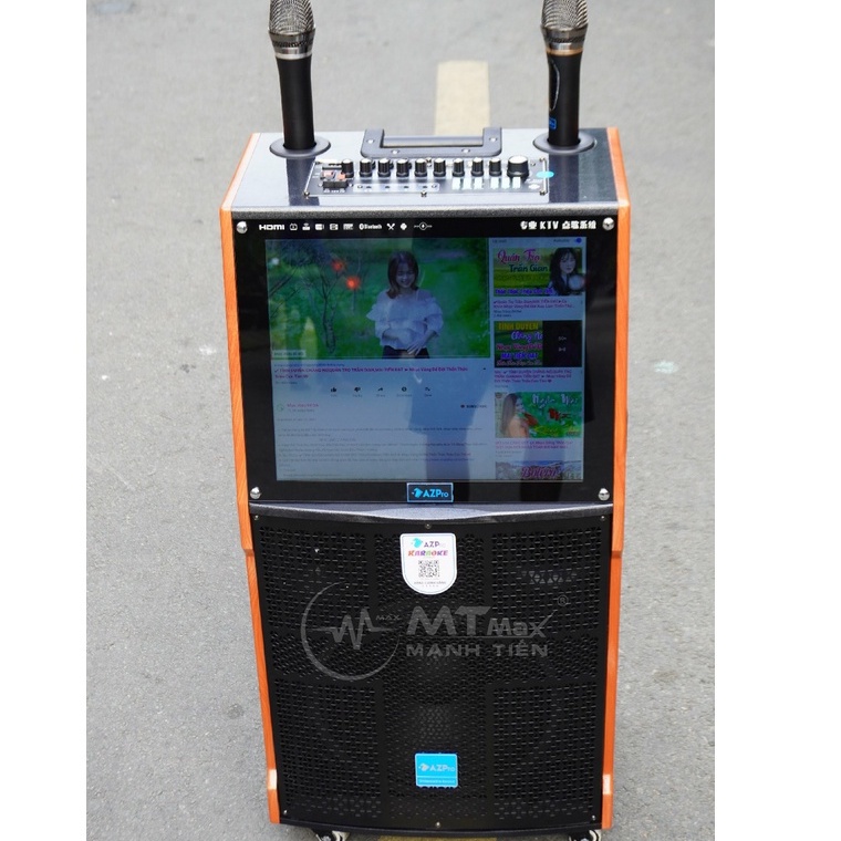 Loa kéo thông minh AZPro AZ-926 - Loa kéo di động 3 tấc, 3 đường tiếng - tặng kèm màn hình cảm ứng 17 inch,bảo hành 12th