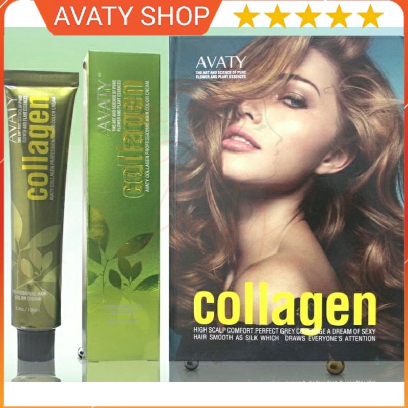 Thuốc nhuộm + trợ dưỡng + găng tay nhuộm tóc tại nhà Avaty Collagen thành phần tự nhiên, siêu dưỡng, lên màu chuẩn, đẹp