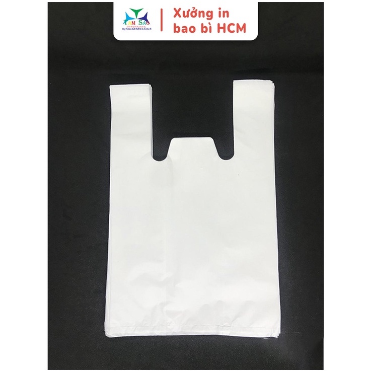 1KG Túi Xốp Tự Hủy Màu Trắng Không In - Túi Siêu Thị Tự Hủy - Túi 2 Quai Siêu Thị