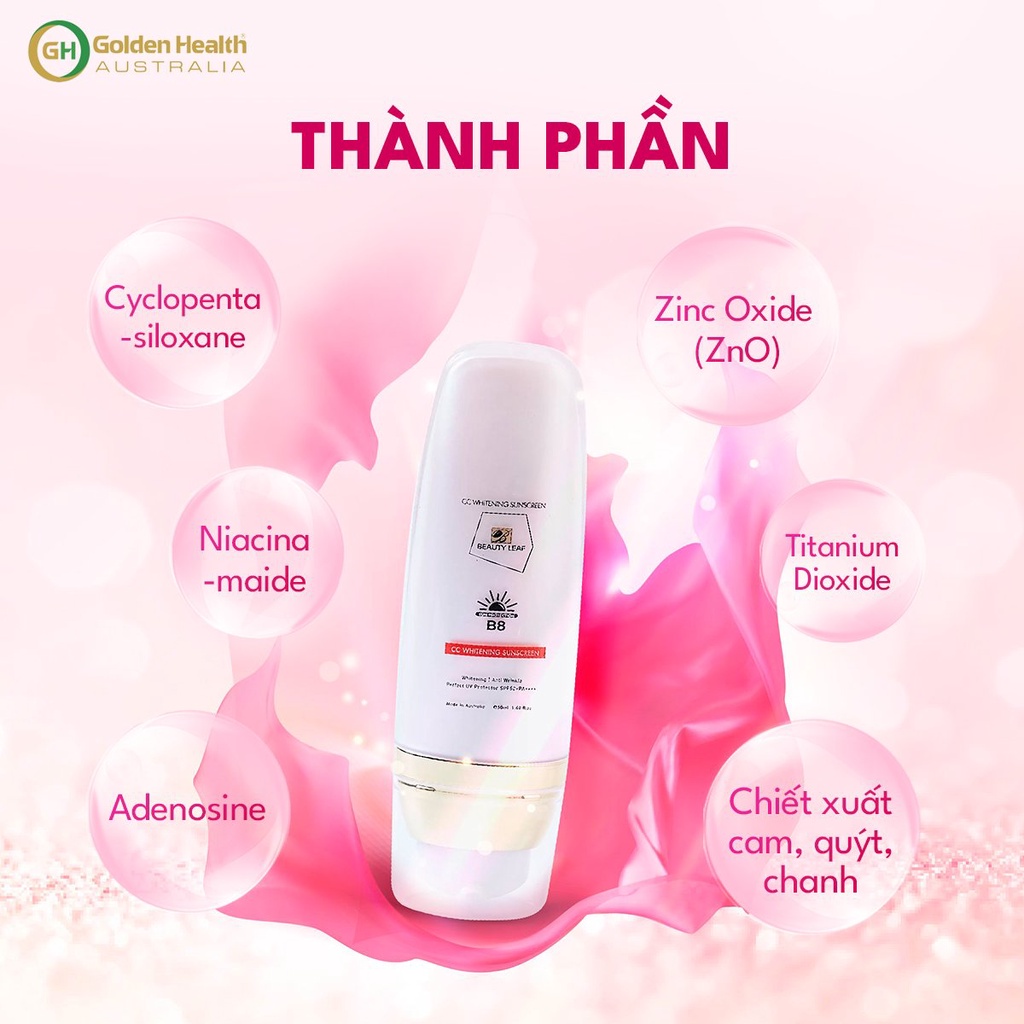 [GOLDEN HEALTH] Tinh chất chống nắng Beauty Leaf CC Whitening Sunscreen (chai 80ml)