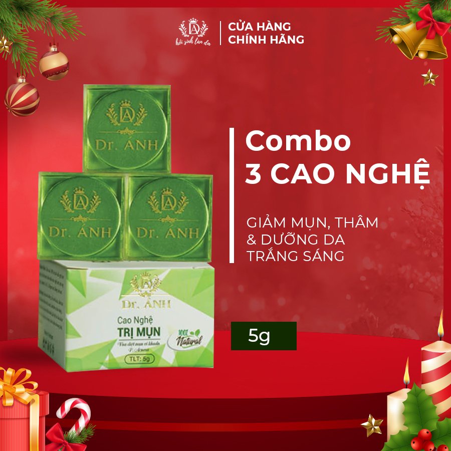 [Mã BMTTC60 giảm đến 60K đơn 50K] Combo 3 hộp Cao nghệ giảm mụn Dr. Ánh chính hãng