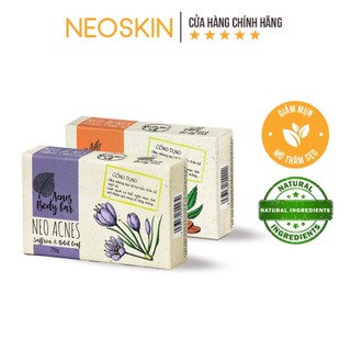 Xà Phòng Mụn Lưng NEO ACNES Chiết Xuất Từ Các Thành Phần Thiên Nhiên Gồm Hai Màu Cam Tím LA BEAUTÉ 75g
