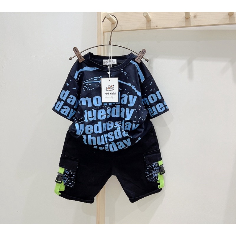 Set áo thun quần kako túi hộp size nhỡ cho bé trai hãng NH