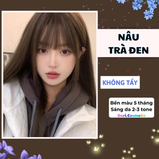 Thuốc Nhuộm Tóc Màu NÂU TRÀ ĐEN . Combo thuốc nhuộm tóc tại nhà tặng kèm Oxy