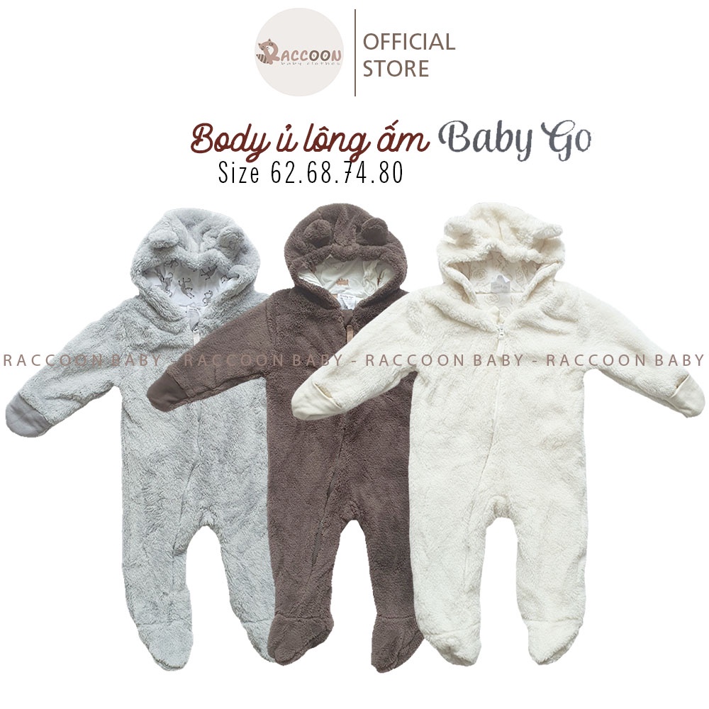 Body ủ lông gấu xuất dư Baby Go (size 3-12m / 4-11kg)