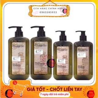 Cặp dầu gội và xả siêu mượt da'ngello keratin 500ml - 800ml dangello chính hãng