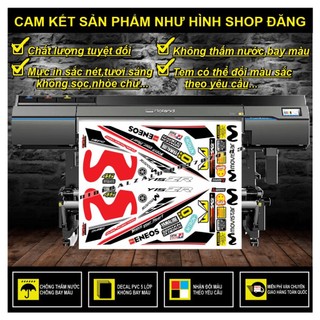 TEM RỜI EXCITER 150 MOVISTAR PHỐI TRẮNG ĐỎ - 