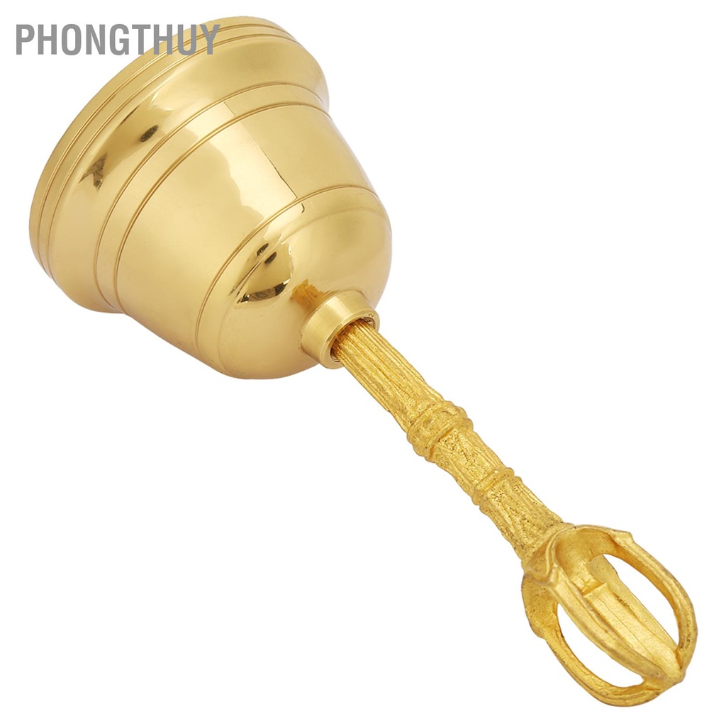 Chuông lắc - Chuông Cầm Tay bằng đồng cho Phật giáo đạo giáo phong thủy 4.5 Inch