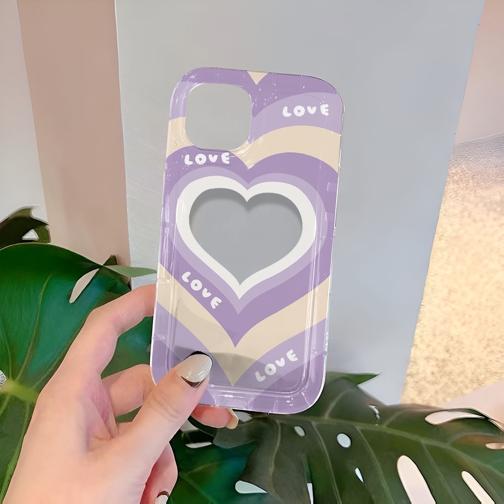 Ốp Điện Thoại Trong Suốt In Hình Trái Tim Cho iphone 14promax 11 13 12 7Plus X XS Max