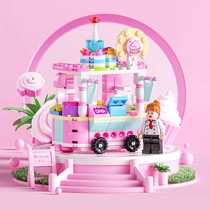 Đồ chơi mô hình lắp rápKiến trúc đường phố thương mại đô thị ghép xếp hình cho bé trai gái