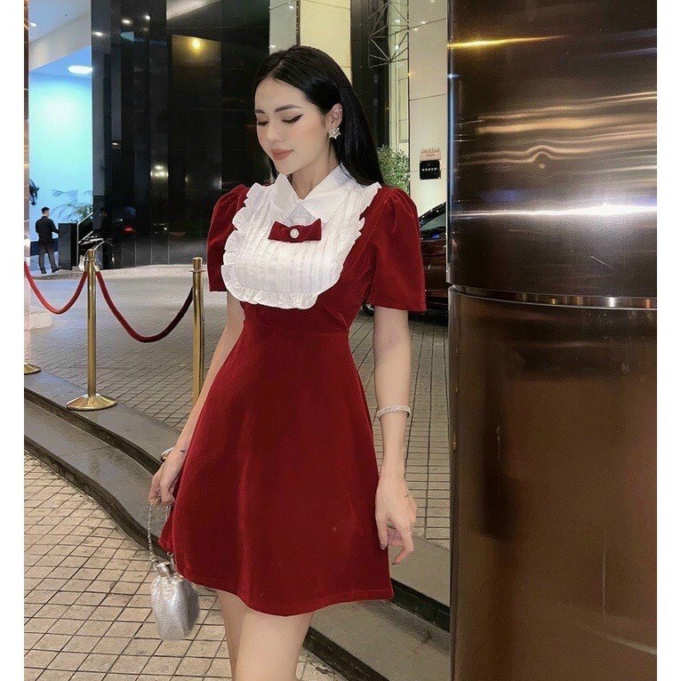 Váy đầm nữ nhung 2 kiểu ngắn sang chảnh hot trend hot girl đi đầu mẫu mã semclothes