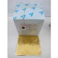 Xấp 1000 lá vàng Nhật 9x9cm trang trí phào chỉ, tượng phật, nội thất, trái cây