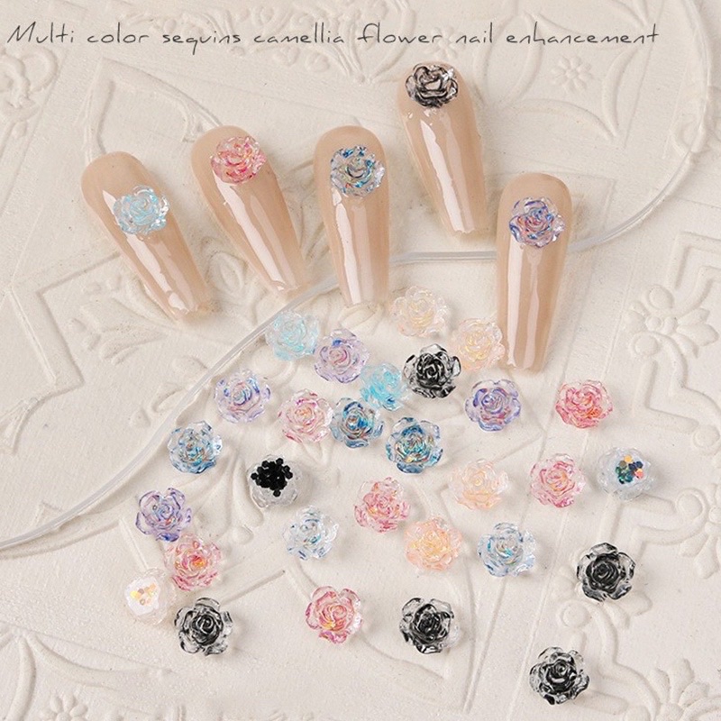 Sét Mix 50 Hoa Hồng Đính trang trí móng tay nghệ thuật
