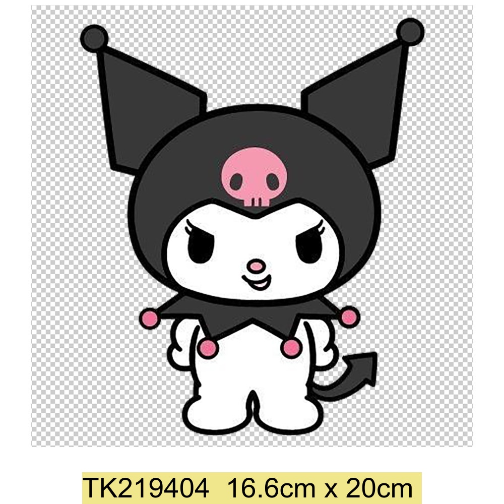 Kuromi Họa Tiết Hoạt Hình Trang Trí Truyền Nhiệt Dán Vinyl Sắt Trên Miếng Dán Cho Áo Phông Túi Đầm Quần Áo Dễ Thương Chống Thấm Nước Táo