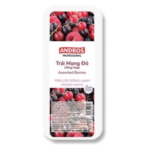 Quả mọng đỏ tổng hợp mix berries ANDRO 600g đông lạnh (việt quất+mâm xôi đỏ+ nam việt quất) - sku237