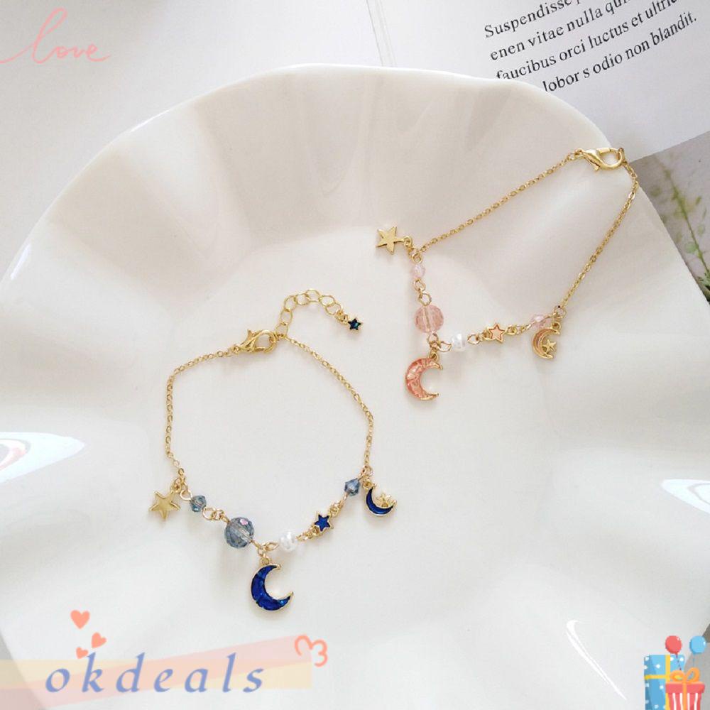 1 Vòng Tay Acrylic Thời Trang Cho Nữ Charms|Vòng Tay Nhiều Màu Sắc Đính Mặt Trăng Và Ngôi Sao