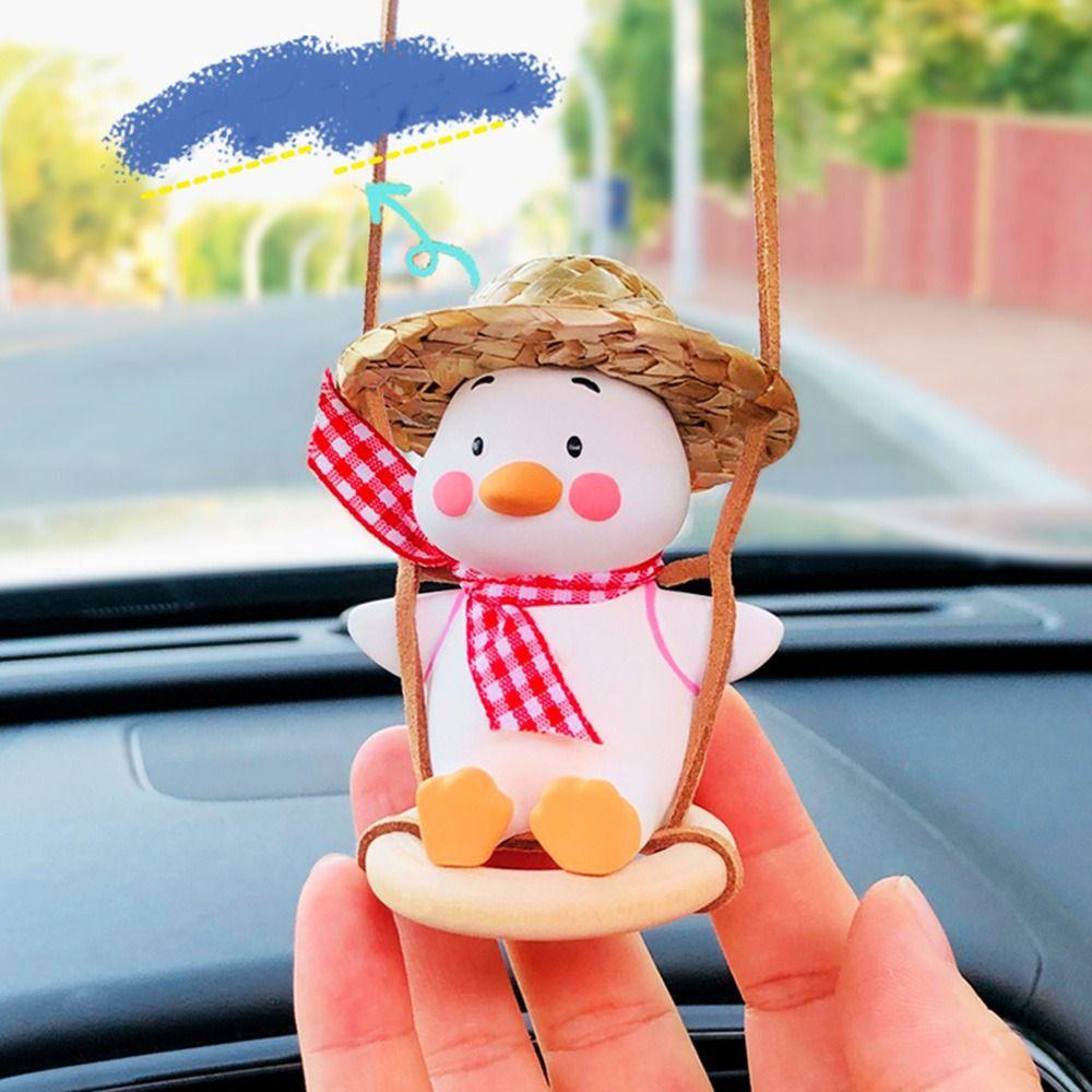 Dây Treo Trang Trí Xe Hơi Hình Vịt Đội Nón Rơm