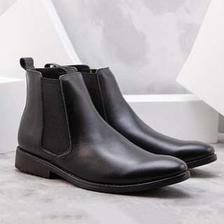 Giày da công sở Chelsea Boots Classic mũi tròn da bò cao cấp nhập khẩu