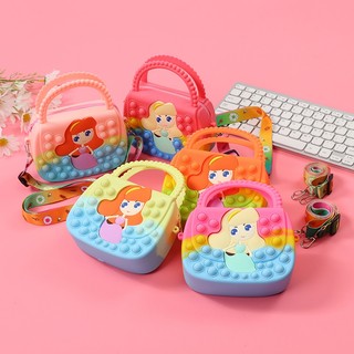Túi đeo chéo cho bé trai gái, túi popit silicon cute hình ELSA