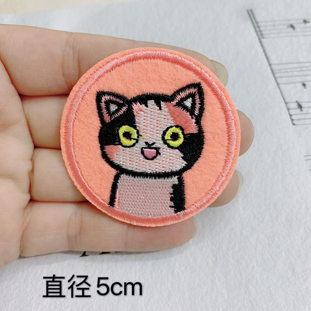 Sticker Ủi Thêu Hình Mèo Không Gian Dễ Thương