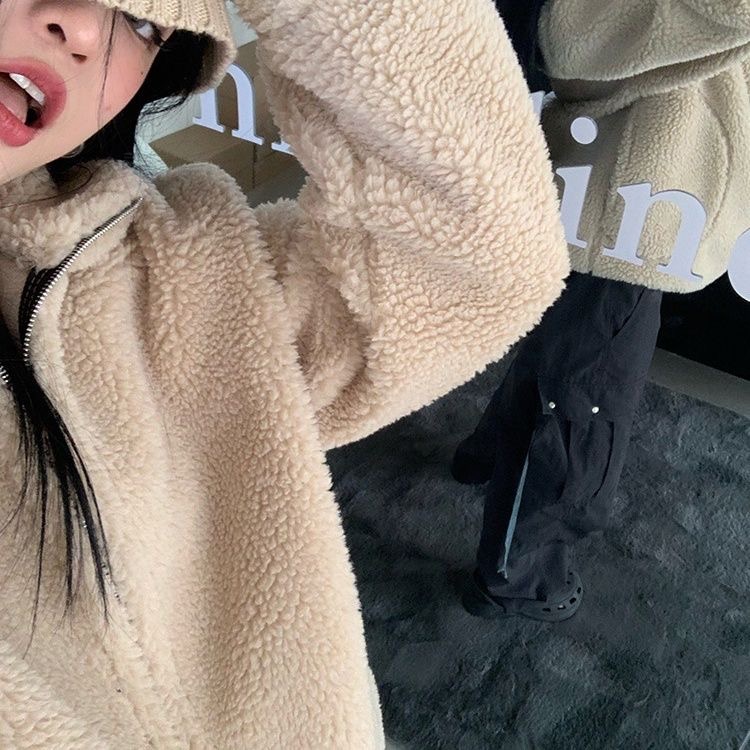 TIANLEYU áo khoác len áo len áo Vải lông cừu giữ ấm Thoải mái wt01