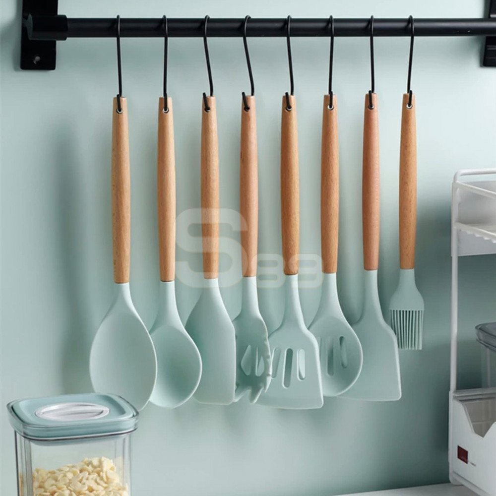 Bộ dụng cụ nhà bếp, nấu ăn làm bánh 11 món bằng silicone chịu nhiệt cao RICKSTORE