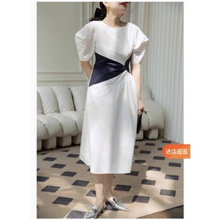 đầm dáng xoè phối màu eo koreastyle